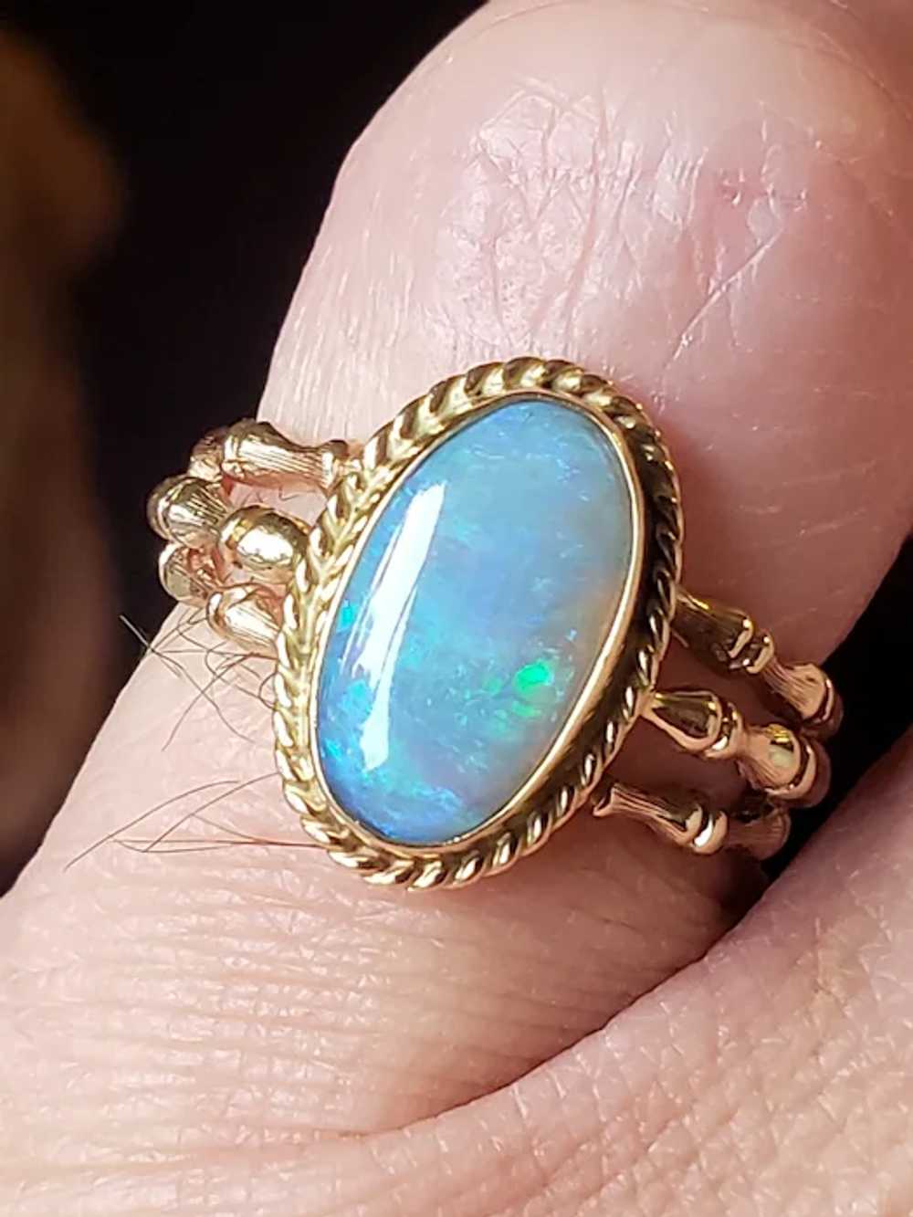 Lovely 14K Gold Vintage Opal Ring - image 7