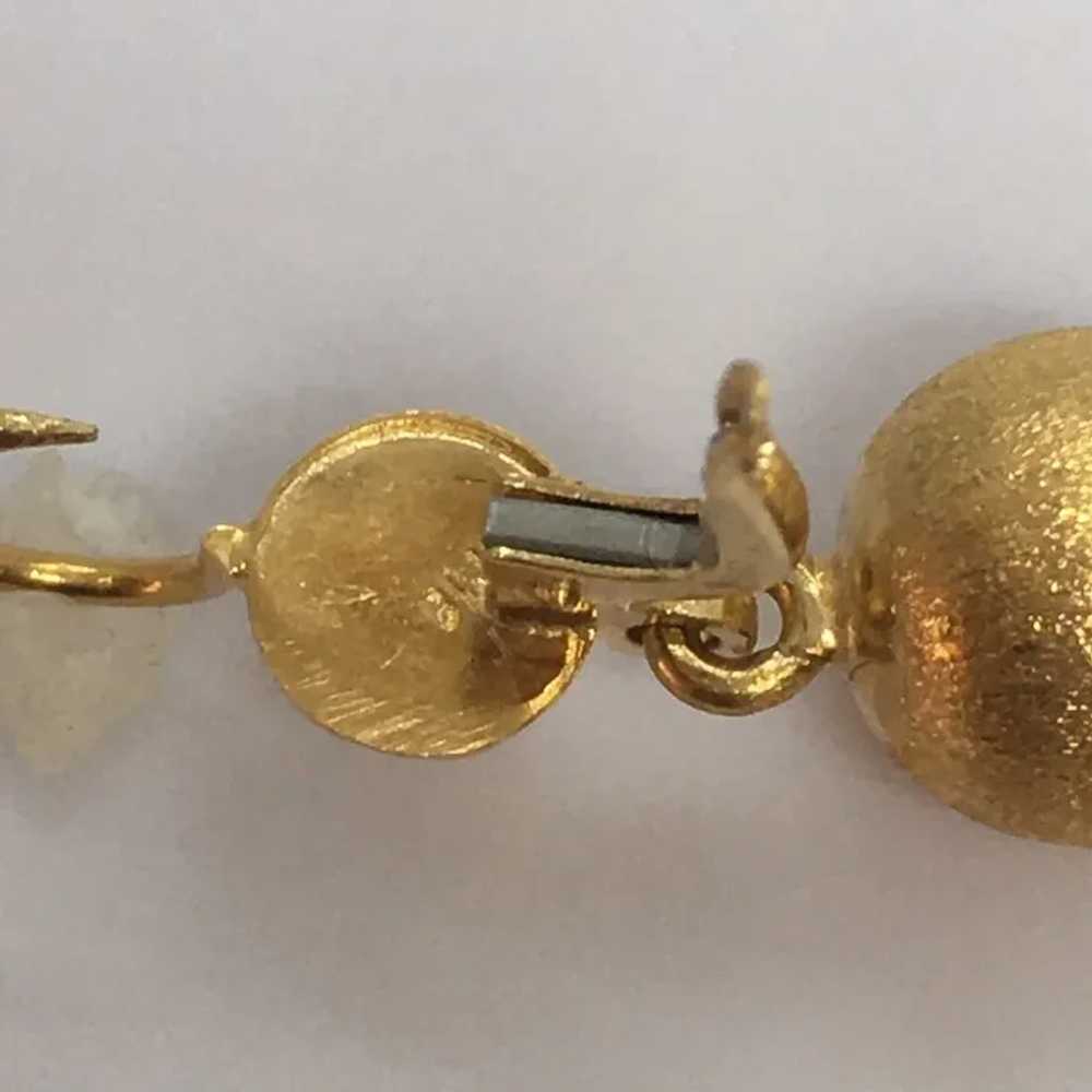 18k Solid Yellow Gold Tassel Dangling Wire Earrin… - image 6