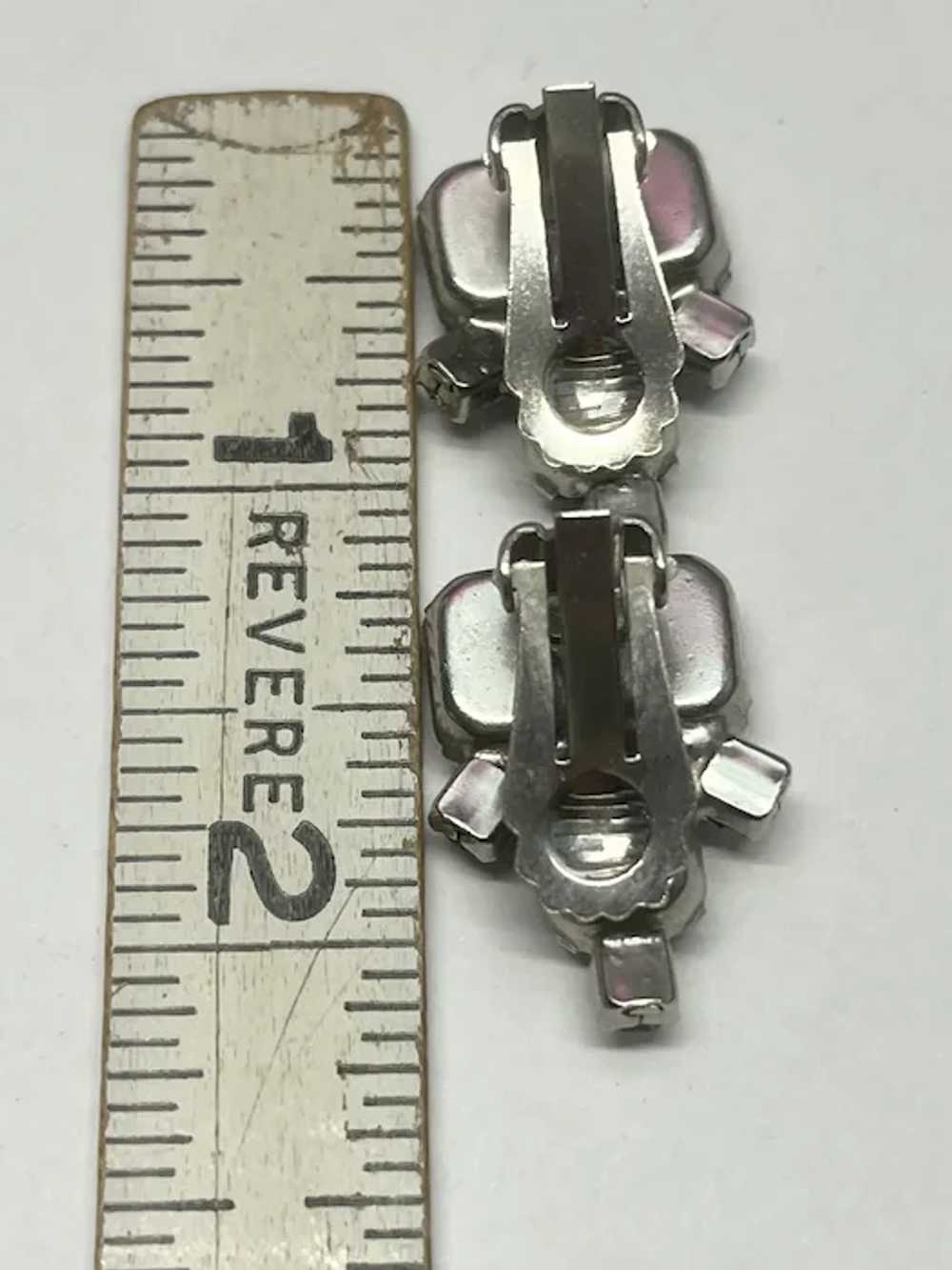 Vintage black rhinestone clip on earrings - image 4