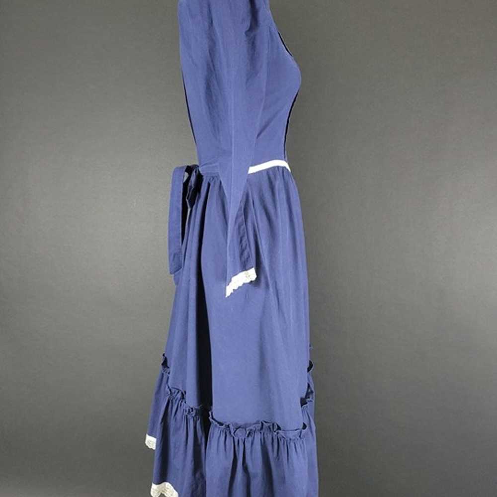 70s Gunne Sax Navy Blue Prairie Dress - image 6