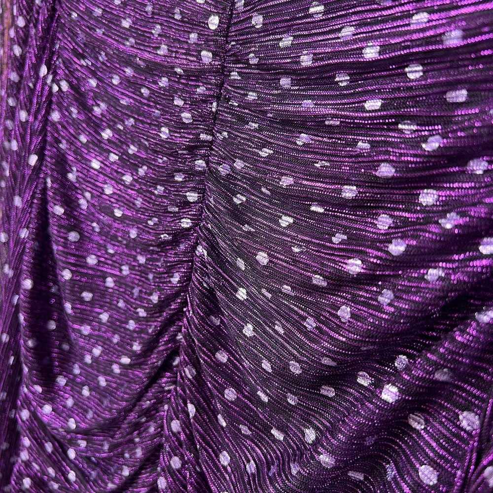 For Love & Lemons Purple Metallic Puff Sleeve Min… - image 5