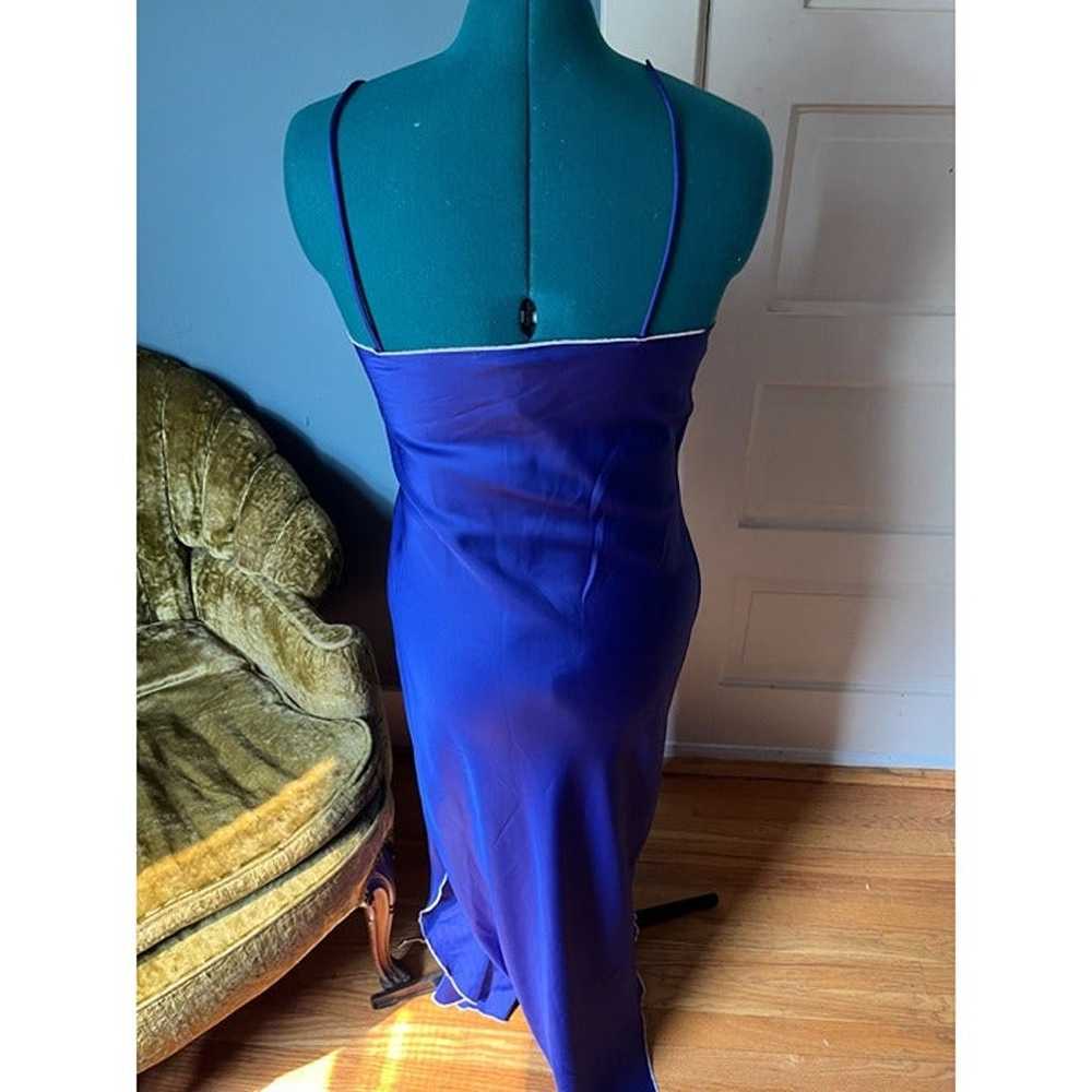 80s Strappy + Sexy Royal Blue Long Maxi Nightgown… - image 4