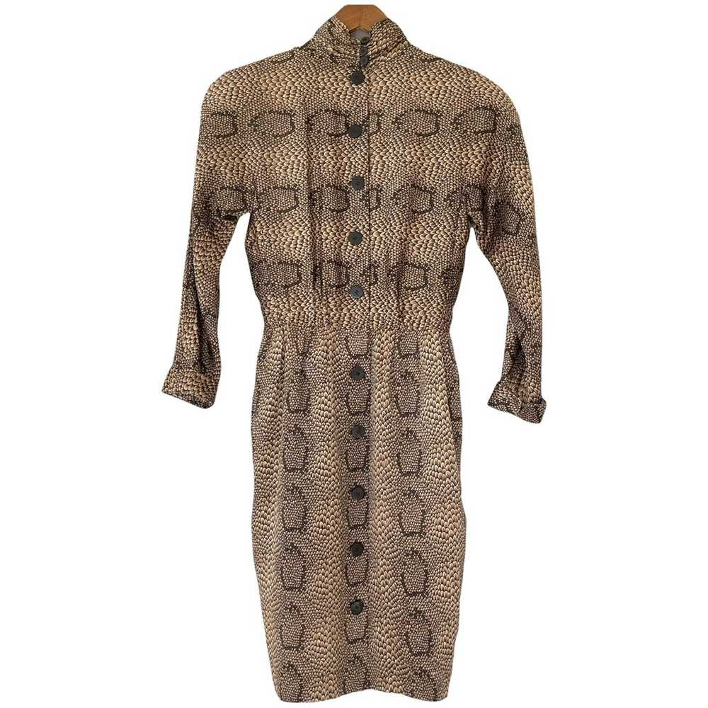 Ronnie Heller Vintage 80s Women’s Silk Midi Dress… - image 2