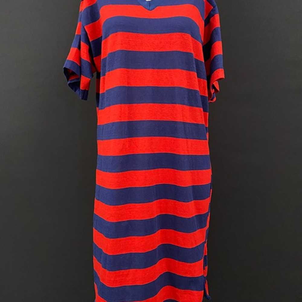 80s Diplomat Striped Sleep/Lounge T-Shirt Dress - image 2