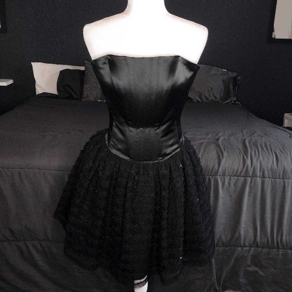 80s Strapless Corset Style Gown (Mini) - image 1
