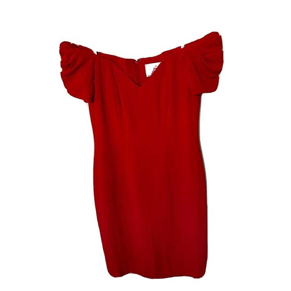Vintage Womens 6 Red Off The Shoulder Pencil Cock… - image 2