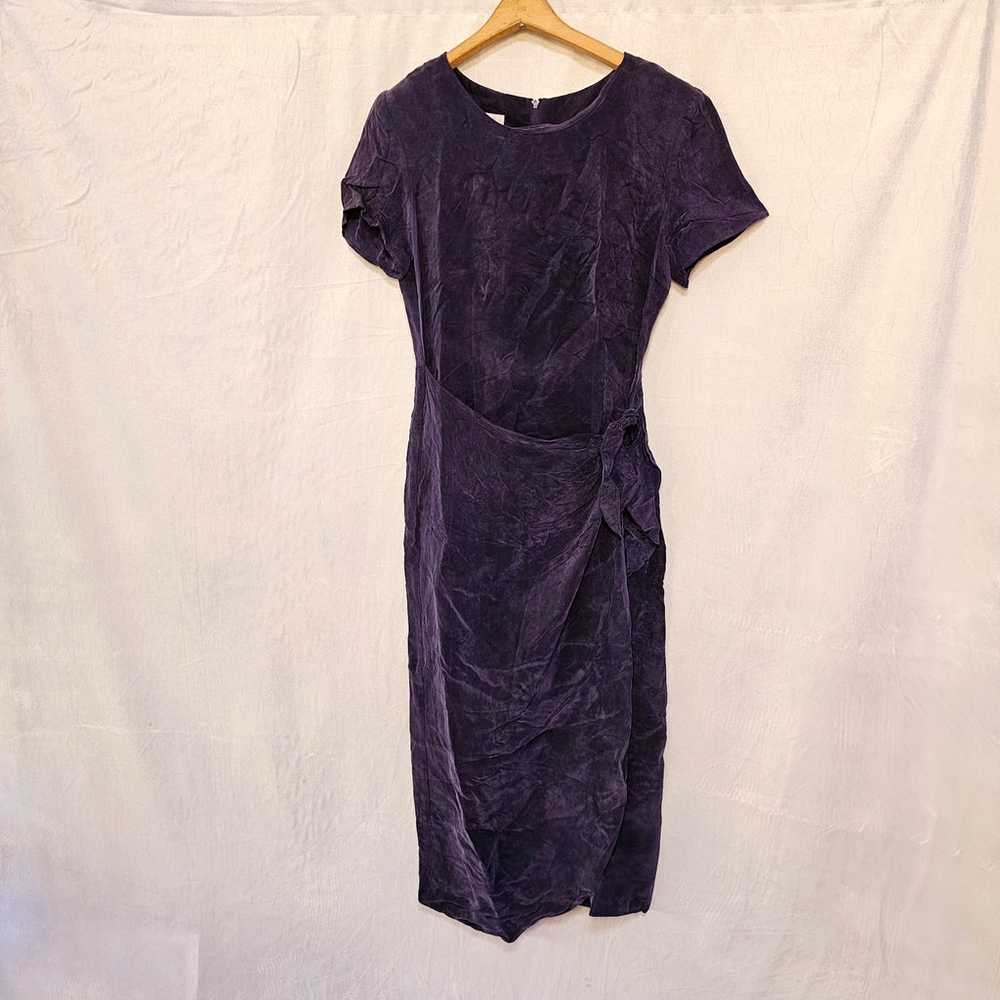 Vintage 1980s K.C. Spencer Wrap Dress Dark Purple - image 2