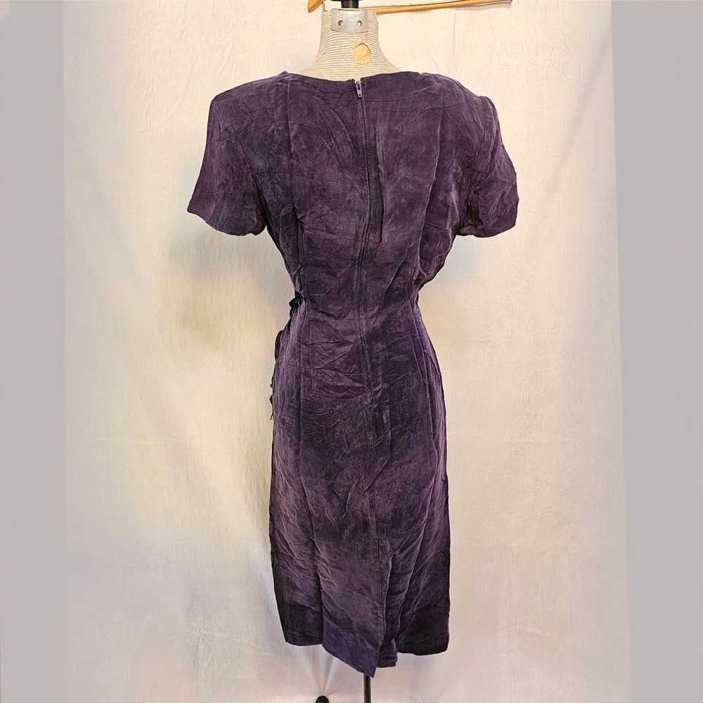 Vintage 1980s K.C. Spencer Wrap Dress Dark Purple - image 3
