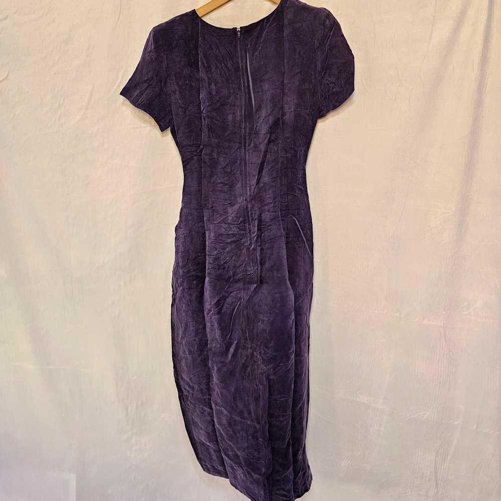 Vintage 1980s K.C. Spencer Wrap Dress Dark Purple - image 4