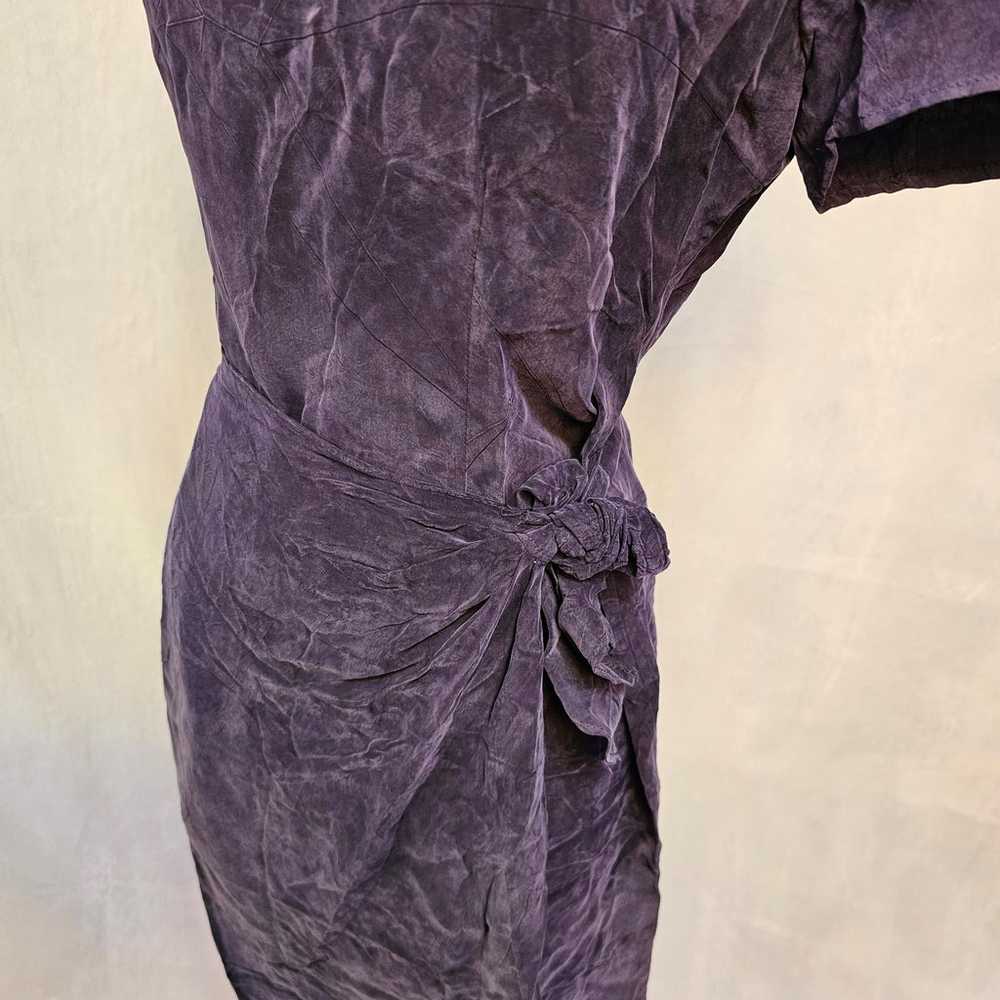 Vintage 1980s K.C. Spencer Wrap Dress Dark Purple - image 5