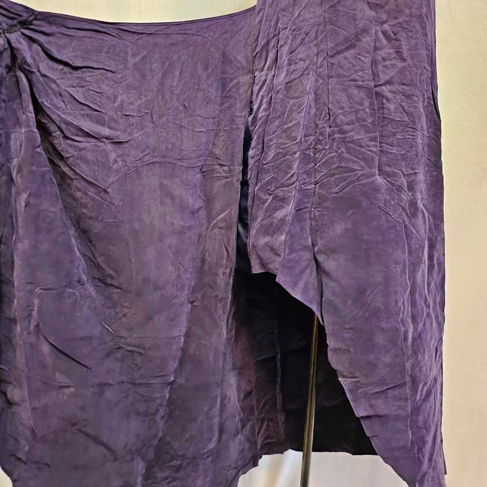 Vintage 1980s K.C. Spencer Wrap Dress Dark Purple - image 6