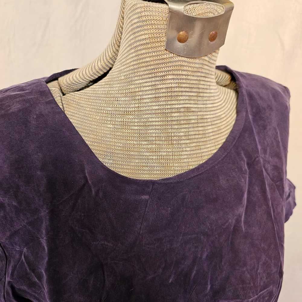 Vintage 1980s K.C. Spencer Wrap Dress Dark Purple - image 7