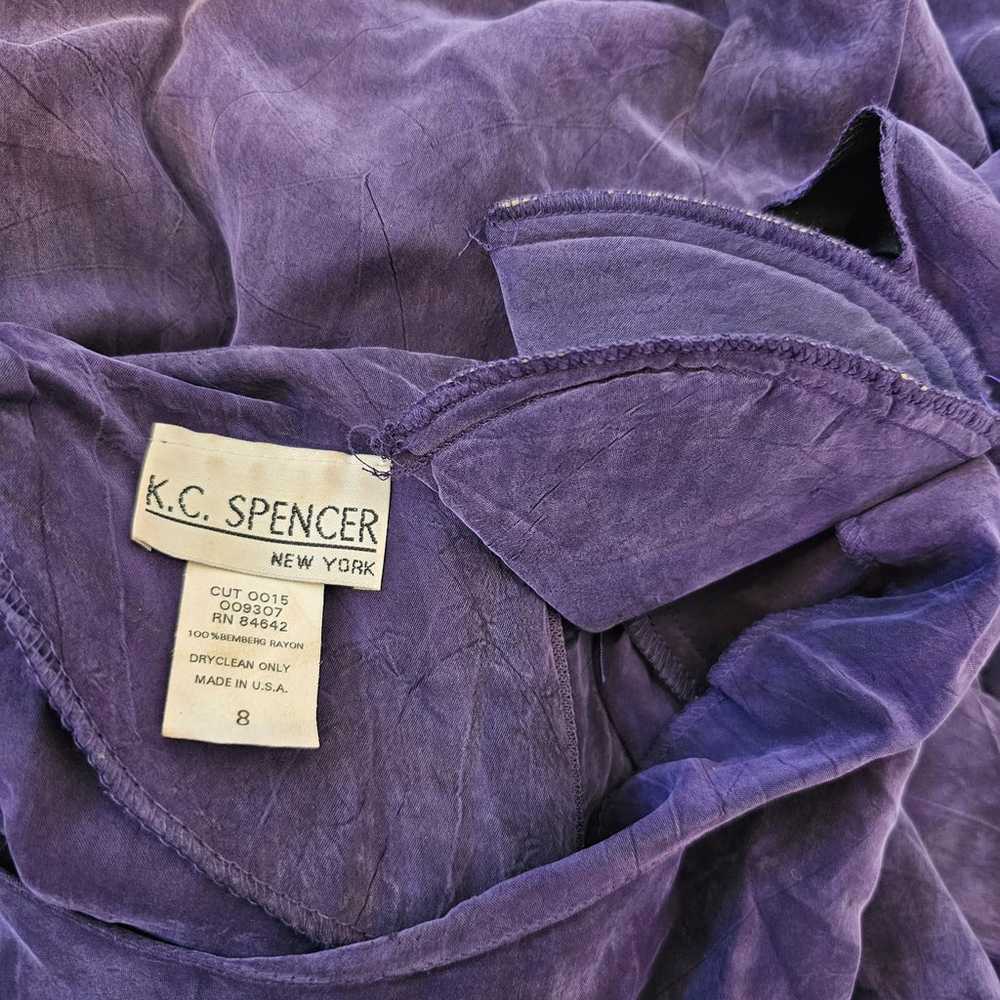Vintage 1980s K.C. Spencer Wrap Dress Dark Purple - image 8