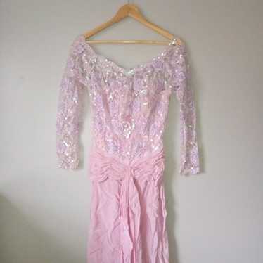 Unknown Brand 1980s Pink Prom Dress