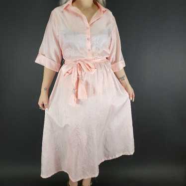 80s Vicky Vaughn Light Pink Shirtwaist Dress