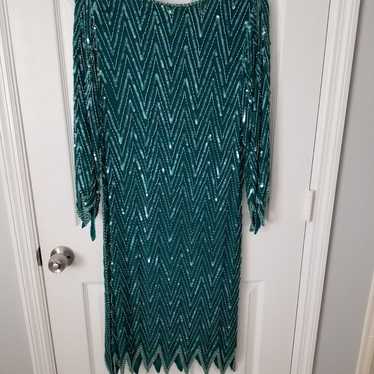 Vintage Silk Beaded Dress By Dominique - image 1