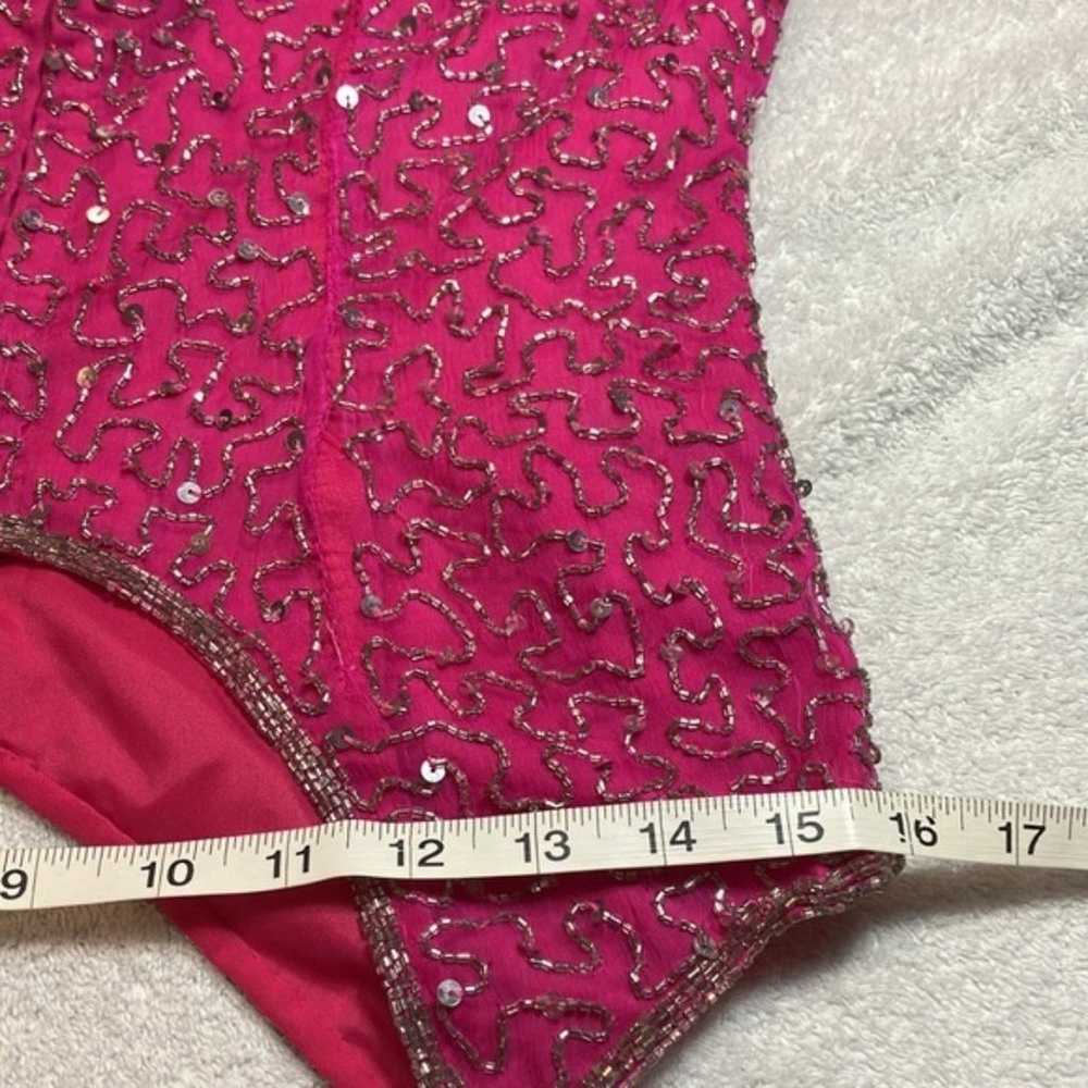 Laurence Kazar vintage pink silk beaded dress - image 10