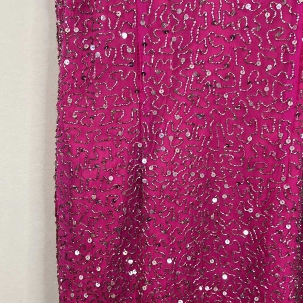 Laurence Kazar vintage pink silk beaded dress - image 3