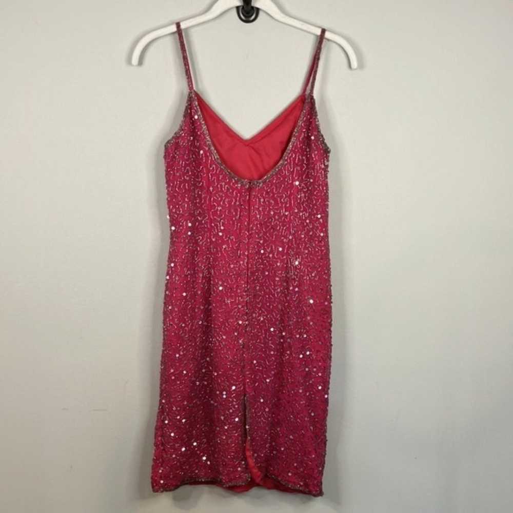Laurence Kazar vintage pink silk beaded dress - image 4