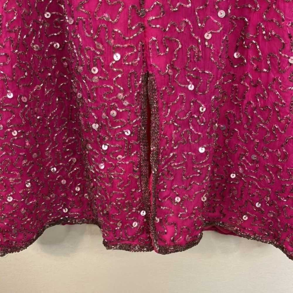 Laurence Kazar vintage pink silk beaded dress - image 5