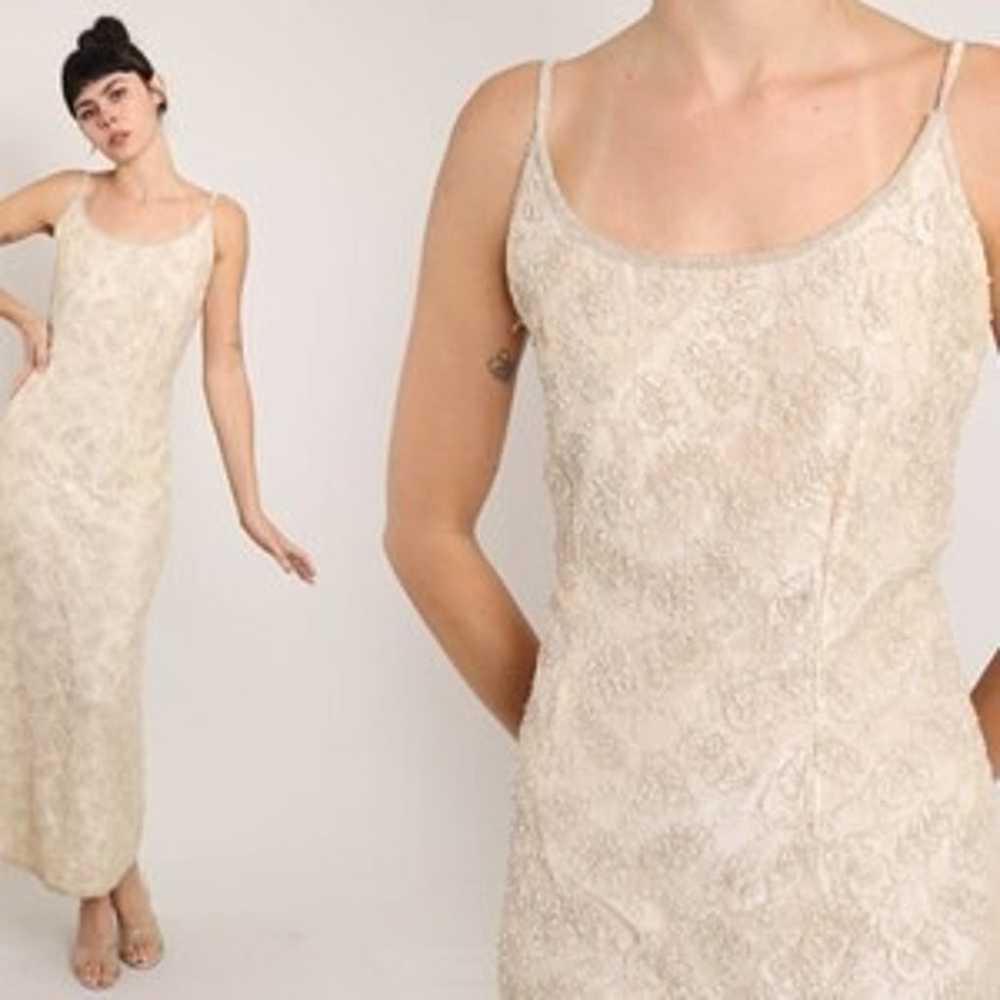 Cream Beaded Stenay Gown - image 1