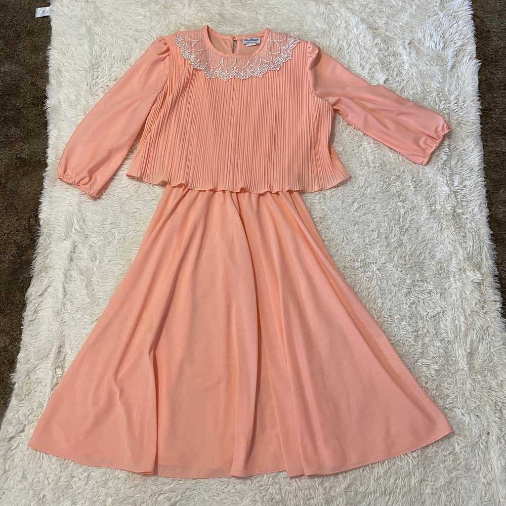 Ms Classic Peach Vintage Dress Size 14 - image 1