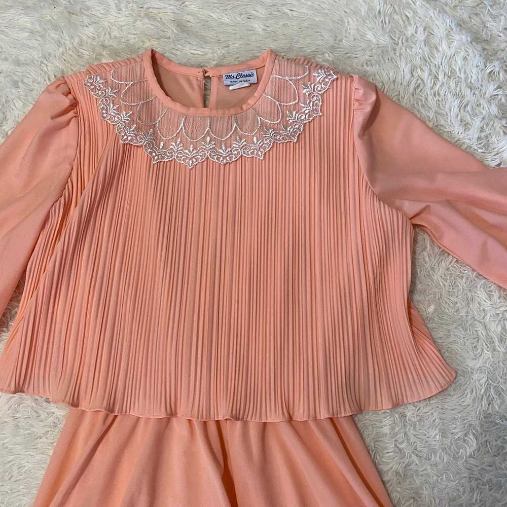 Ms Classic Peach Vintage Dress Size 14 - image 2