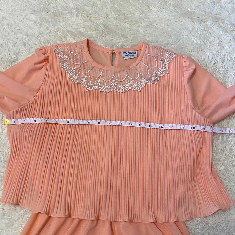 Ms Classic Peach Vintage Dress Size 14 - image 3