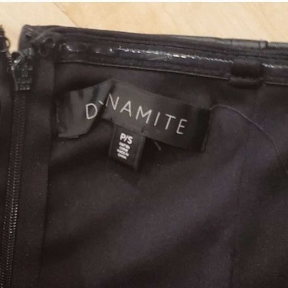 DYNAMITE Black Faux Leather Bodycon Strapless Dre… - image 4