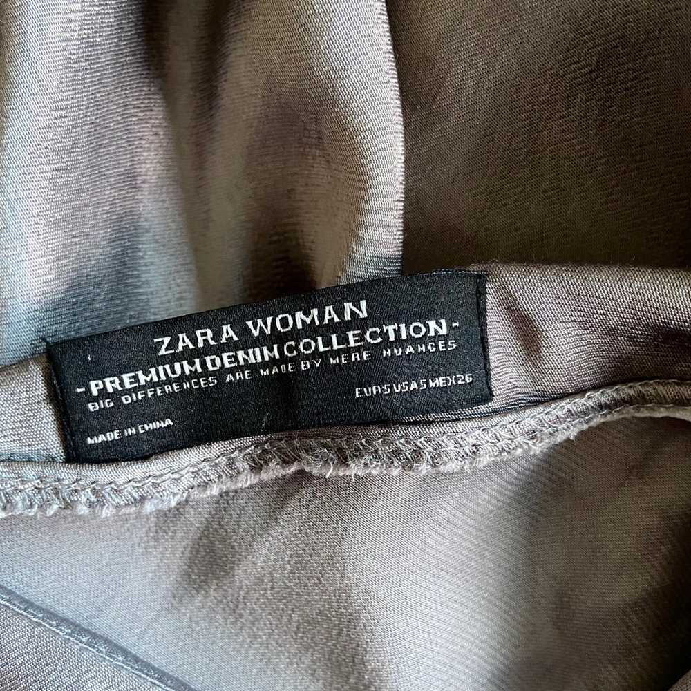 ZARA Silver Silk-Feel Batik 90's Slip Dress - image 5