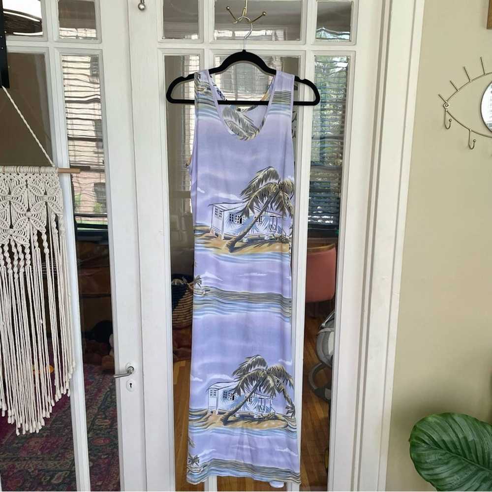 Vintage Two Piece Lavender Beach Maxi Dress Set - image 6