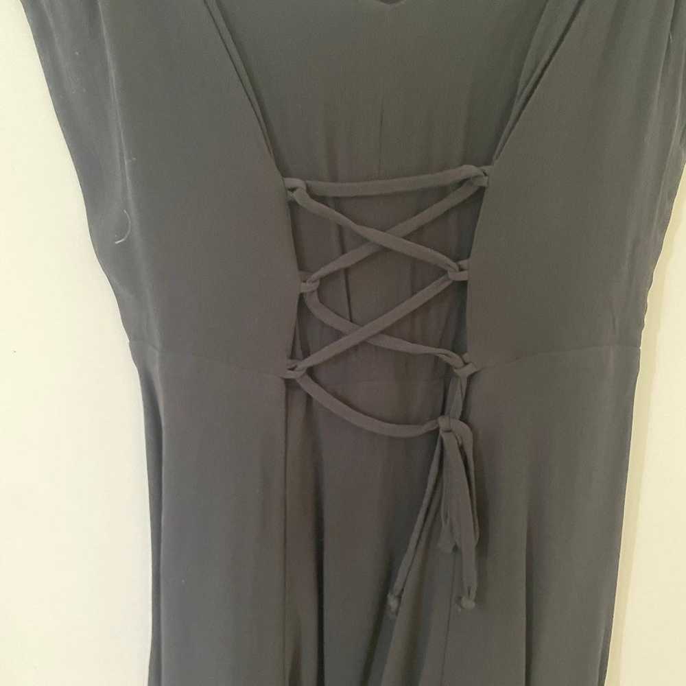 Reformation • Black Lace Up Tie Front Corset Dres… - image 2
