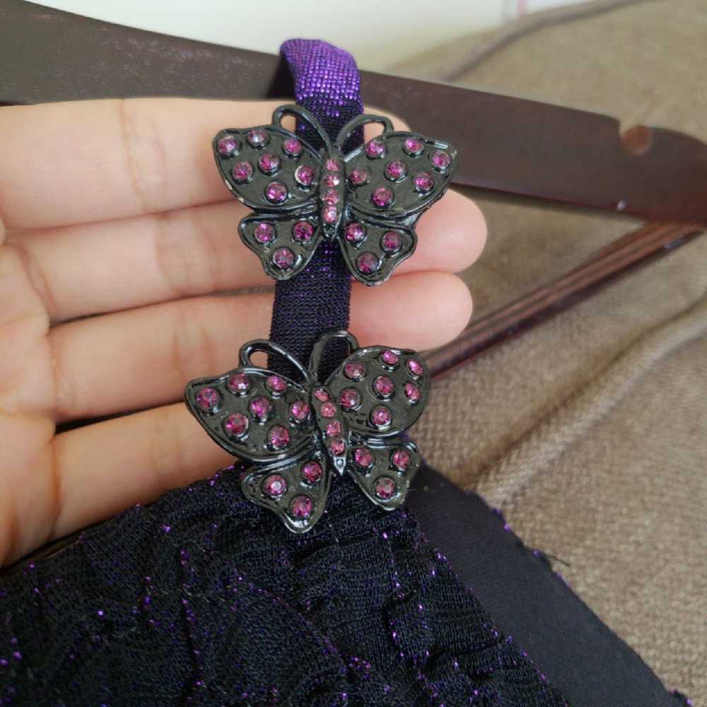 Vintage 90s purple butterfly dress - image 7