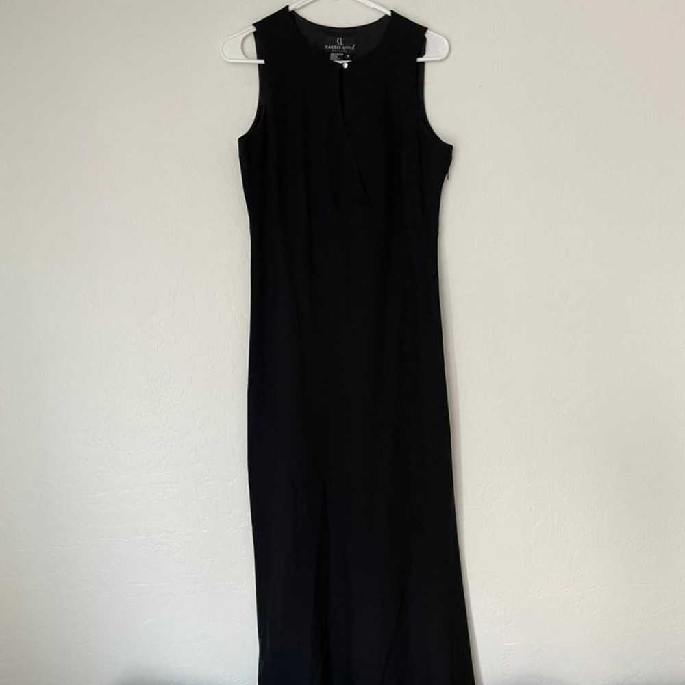 Carole Little Vintage Long Black Dress Size 8 - image 1