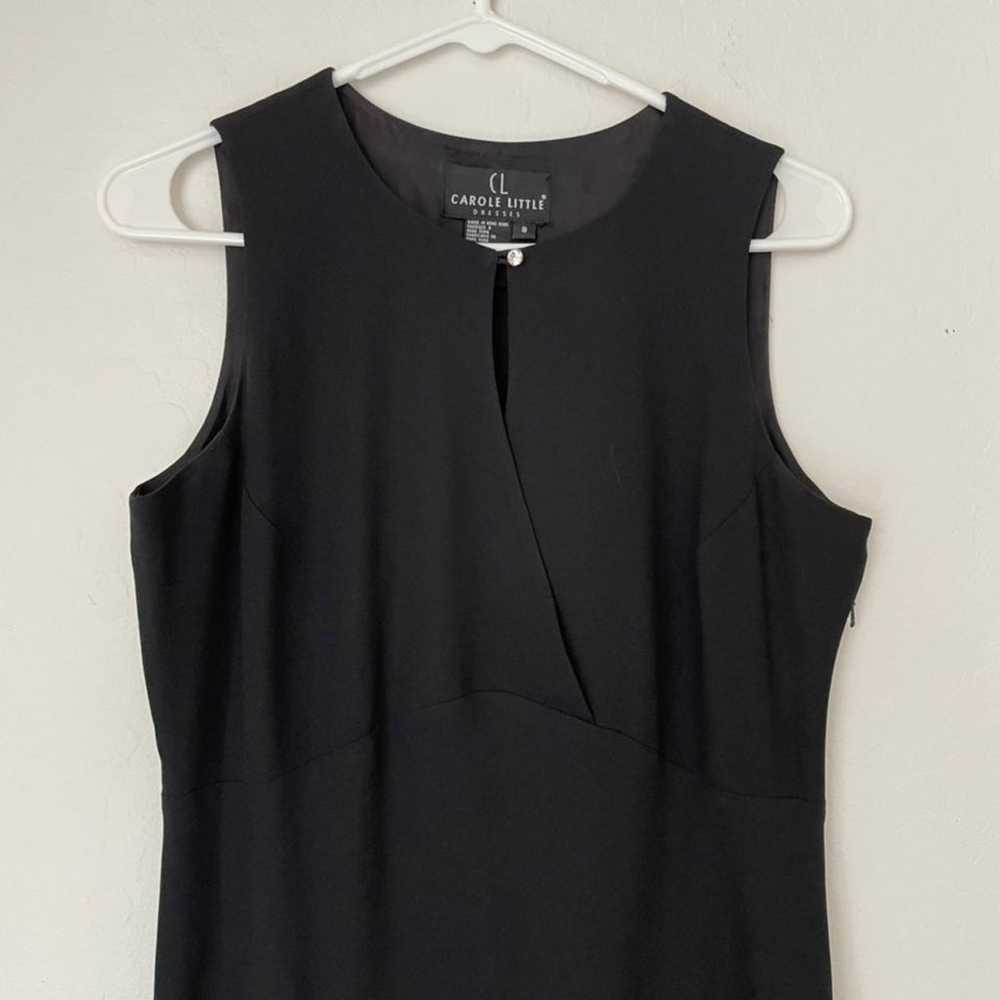 Carole Little Vintage Long Black Dress Size 8 - image 2