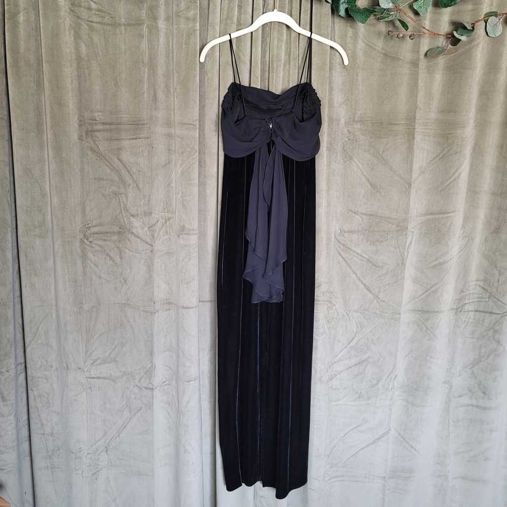 90s Black Velvet Evening Dress - image 5