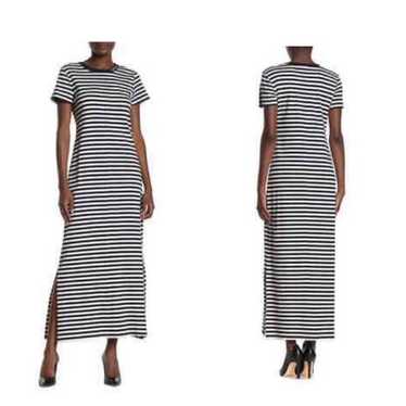 Calvin Klein Striped Short-Sleeved Maxi Dress - image 1
