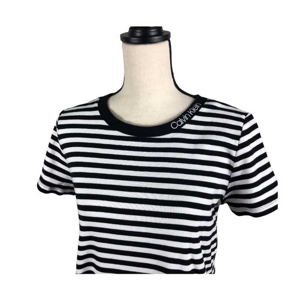Calvin Klein Striped Short-Sleeved Maxi Dress - image 2