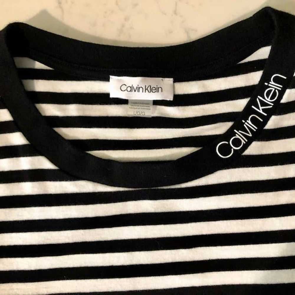 Calvin Klein Striped Short-Sleeved Maxi Dress - image 5