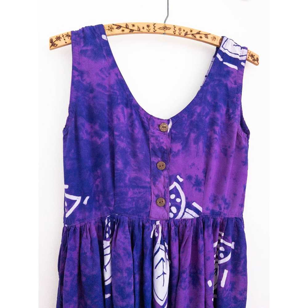 Vintage 90's Purple Bohemian Hippie Dress - Size … - image 2