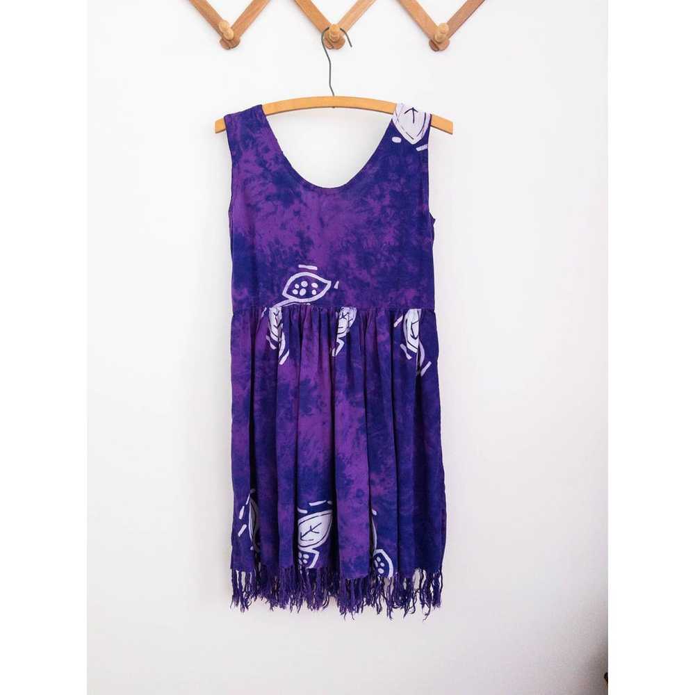 Vintage 90's Purple Bohemian Hippie Dress - Size … - image 5