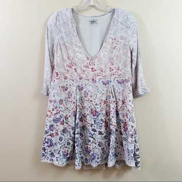 Urban Outfitters Ecote Gray Floral Baby Doll Dress