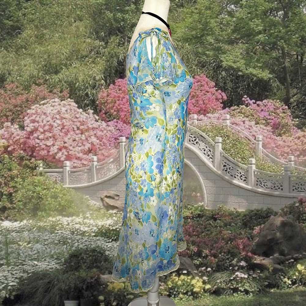 CDC Petite Blue Floral 90s Midi Dress Size 2 - image 7