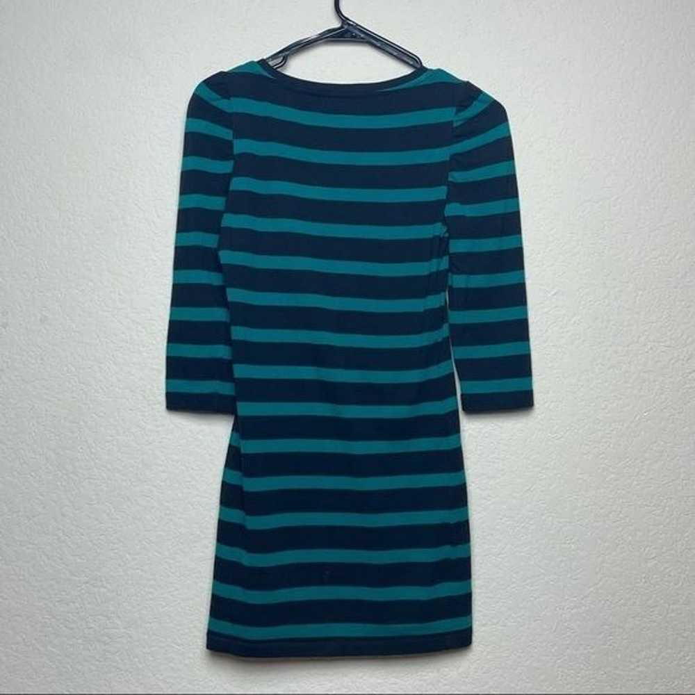 Forever 21 Black Green Striped 3/4 Sleeve Fitted … - image 2
