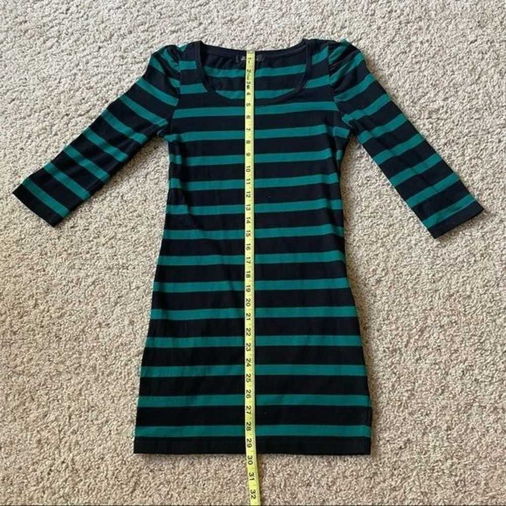Forever 21 Black Green Striped 3/4 Sleeve Fitted … - image 9