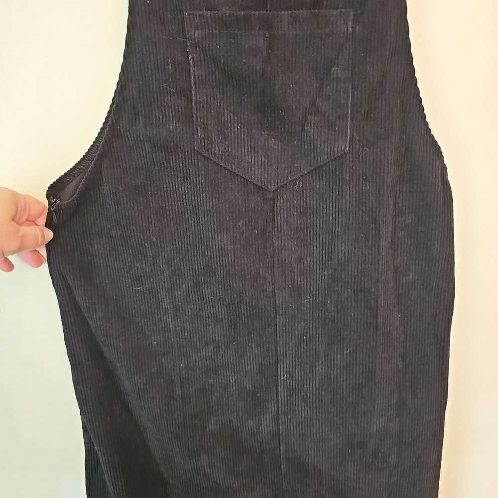 Black corduroy Overall Dress small - image 2