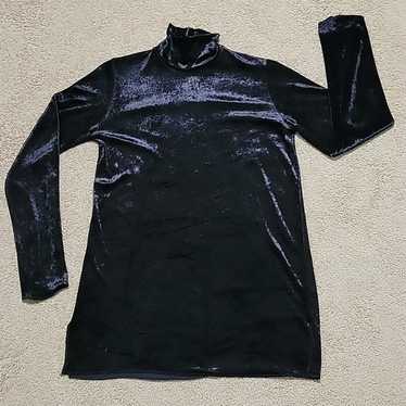 Vintage Black Velvet DKNY Long Sleeve Mockneck Dre