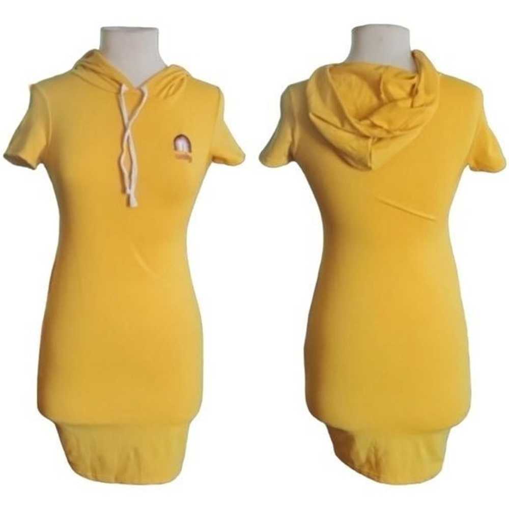 Sincerely Jules Small Yellow Hooded T-Shirt Dress - image 1