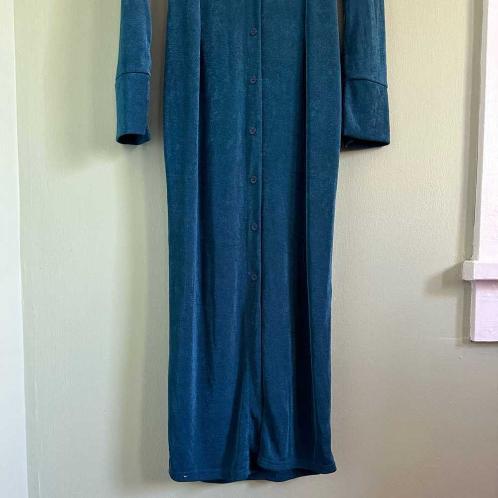 Vintage 90s Green Goth Morticia Maxi Dress size s… - image 2