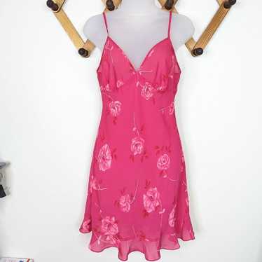 90s Victoria's Secret Black Floral & Lace Slip Dress - Large